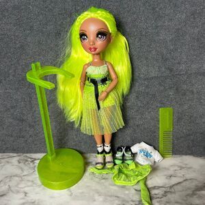 Rainbow High Doll 11” Karma Nichols Fashion Doll Yellow Neon Green